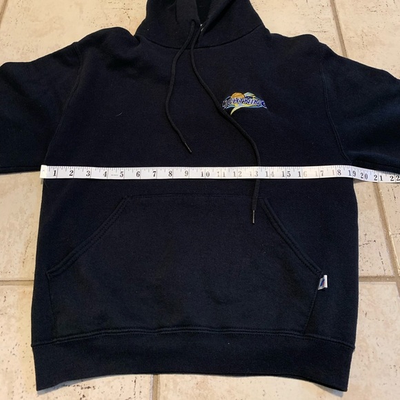 💜 Russell Athletic S Black Dri-Power Hoodie Sweatshirt Embroidered Graphic - Picture 6 of 6